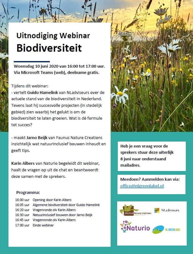 Flyer Webinar Biodiversiteit 10 juni 2020
